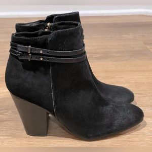 NEW HAL RUBENSTEIN BLACK COWHIDE BOOTIES SIZE 7.5